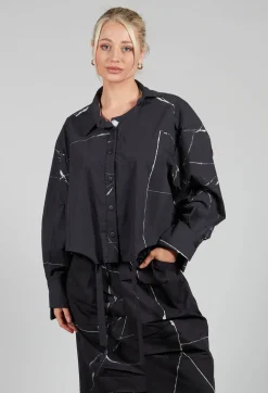 Recta Shirt in Off Black Banner