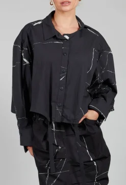 Recta Shirt in Off Black Banner