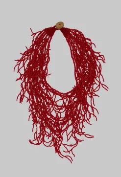 Red Coral Beaded Necklace