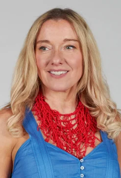 Red Coral Beaded Necklace
