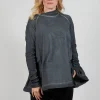 Relaxed Cross Neck Top in Slate Cloud