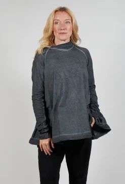 Relaxed Cross Neck Top in Slate Cloud