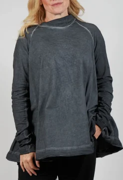 Relaxed Cross Neck Top in Slate Cloud