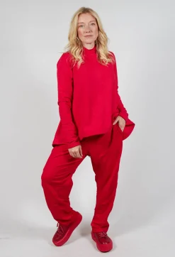 Relaxed Cross Neck Top in Cardinal Cloud