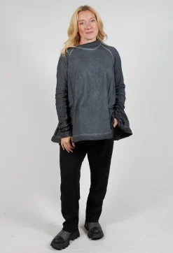 Relaxed Cross Neck Top in Slate Cloud