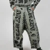 Relaxed Drop Crotch Trousers in Defender Big Print