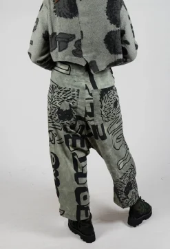 Relaxed Drop Crotch Trousers in Defender Big Print