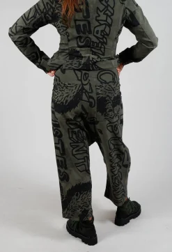 Relaxed Drop Crotch Trousers in Camp Big Print