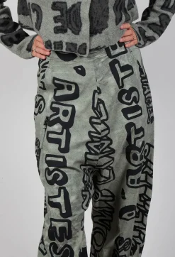 Relaxed Drop Crotch Trousers in Defender Big Print