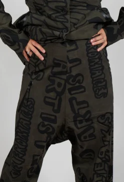 Relaxed Drop Crotch Trousers in Jungle Big Print