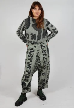 Relaxed Drop Crotch Trousers in Defender Big Print