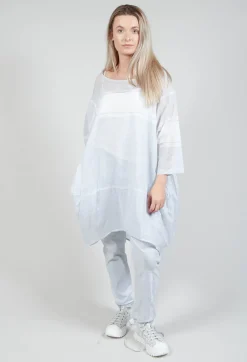 Relaxed Fit Cotton Top in Grey Print