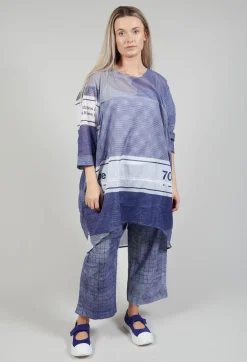 Relaxed Fit Cotton Top in Azur Print