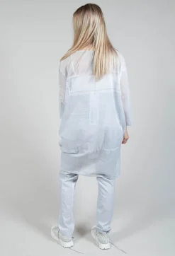 Relaxed Fit Cotton Top in Grey Print