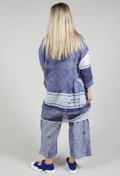 Relaxed Fit Cotton Top in Azur Print