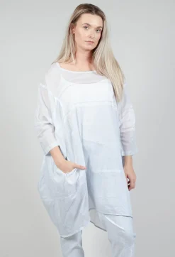 Relaxed Fit Cotton Top in Grey Print