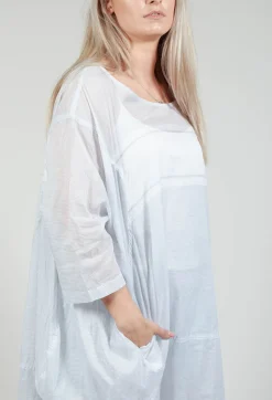 Relaxed Fit Cotton Top in Grey Print