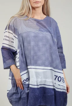 Relaxed Fit Cotton Top in Azur Print