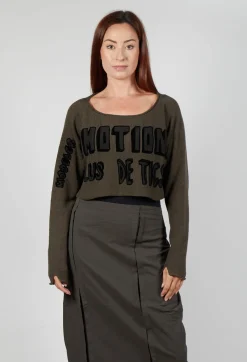 Relaxed Fit Cropped Jumper in Jungle Print