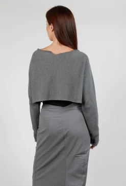 Relaxed Fit Cropped Jumper in Rock Print