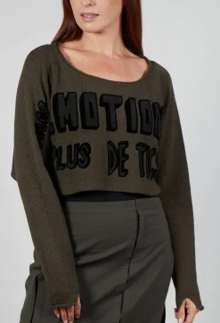 Relaxed Fit Cropped Jumper in Jungle Print