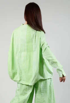 Relaxed Fit Jacket in Placed Lime Print