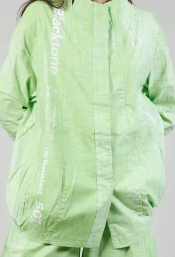 Relaxed Fit Jacket in Placed Lime Print