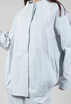 Relaxed Fit Jacket in Placed Grey Print
