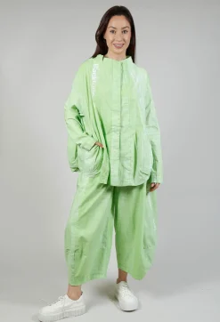 Relaxed Fit Jacket in Placed Lime Print