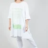 Relaxed Fit Jersey Dress with Motif in Lime Print
