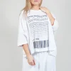 Relaxed Fit Jersey Top with Motif in Azur Print