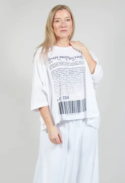 Relaxed Fit Jersey Top with Motif in Azur Print