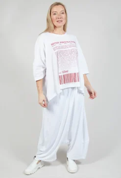 Relaxed Fit Jersey Top with Motif in Chili Print