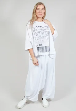 Relaxed Fit Jersey Top with Motif in Azur Print