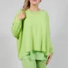 Relaxed Fit Jumper with Motif in Lime Jacquard