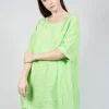 Relaxed Fit Linen Top in Lime