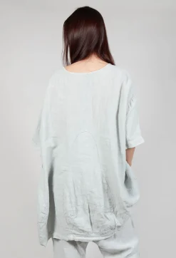 Relaxed Fit Linen Top in Grey