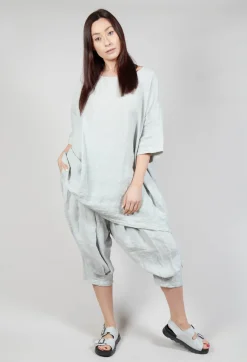 Relaxed Fit Linen Top in Grey