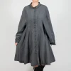 Relaxed Fit Shirt Dress in Coal Cloud