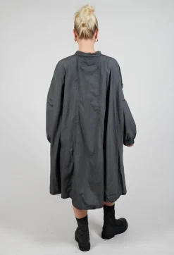 Relaxed Fit Shirt Dress in Coal Cloud