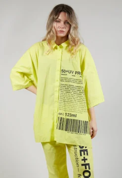 Relaxed Fit Shirt with Lettering Motif in Sun Print