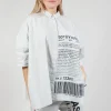Relaxed Fit Shirt with Lettering Motif in Grey Print