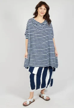 Relaxed Jersey Dress in Navy Print