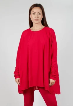 Relaxed Jersey Top in Cardinal Cloud