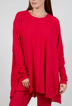 Relaxed Jersey Top in Cardinal Cloud
