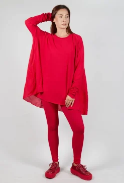 Relaxed Jersey Top in Cardinal Cloud