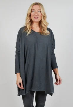 Relaxed Jersey Top in Slate Cloud