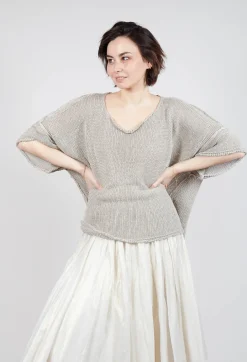 Relaxed Knitted Top in Dust