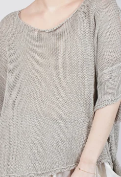 Relaxed Knitted Top in Dust