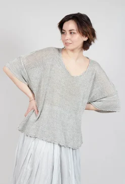Relaxed Knitted Top in Moon Mel